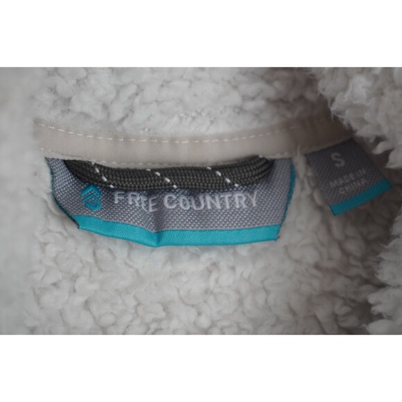 FREE COUNTRY Women’s Small Zip White Top Alpine Pile Fleece Vest Faux Fur - Picture 6 of 8